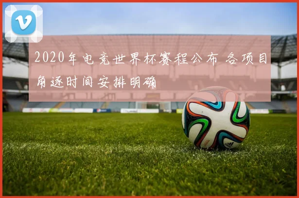 2020年电竞世界杯赛程公布 各项目角逐时间安排明确